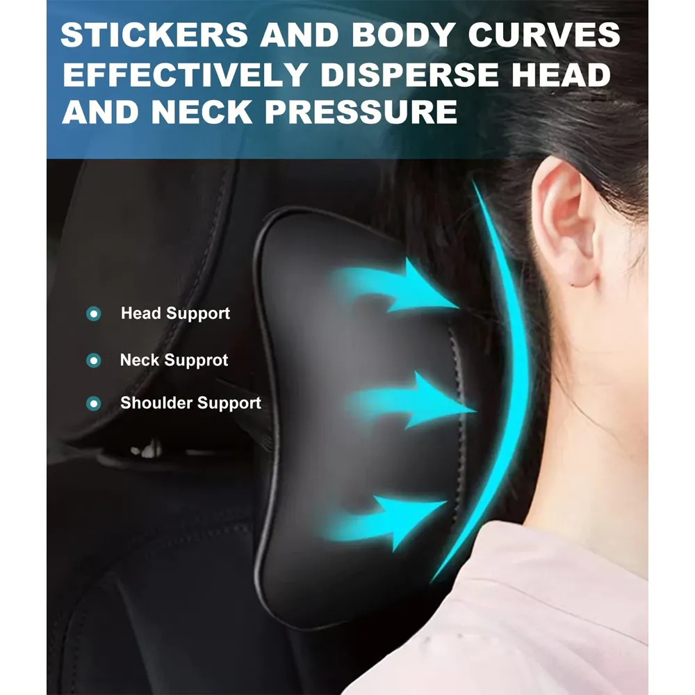 Custom Text For For Thickened Foam Car Neck Pillow, Compatible with All Cars, Soft Leather Headrest (2 Pieces) for Driving Home Office FM13990