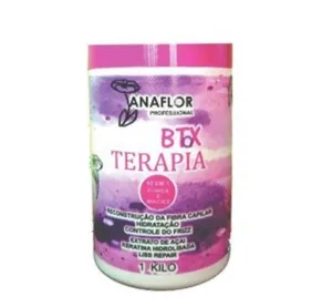 Deep Hair Mask Therapy Fiber Reconstruction Keratin Acai Anti Frizz Cream 1kg - JanaFlor