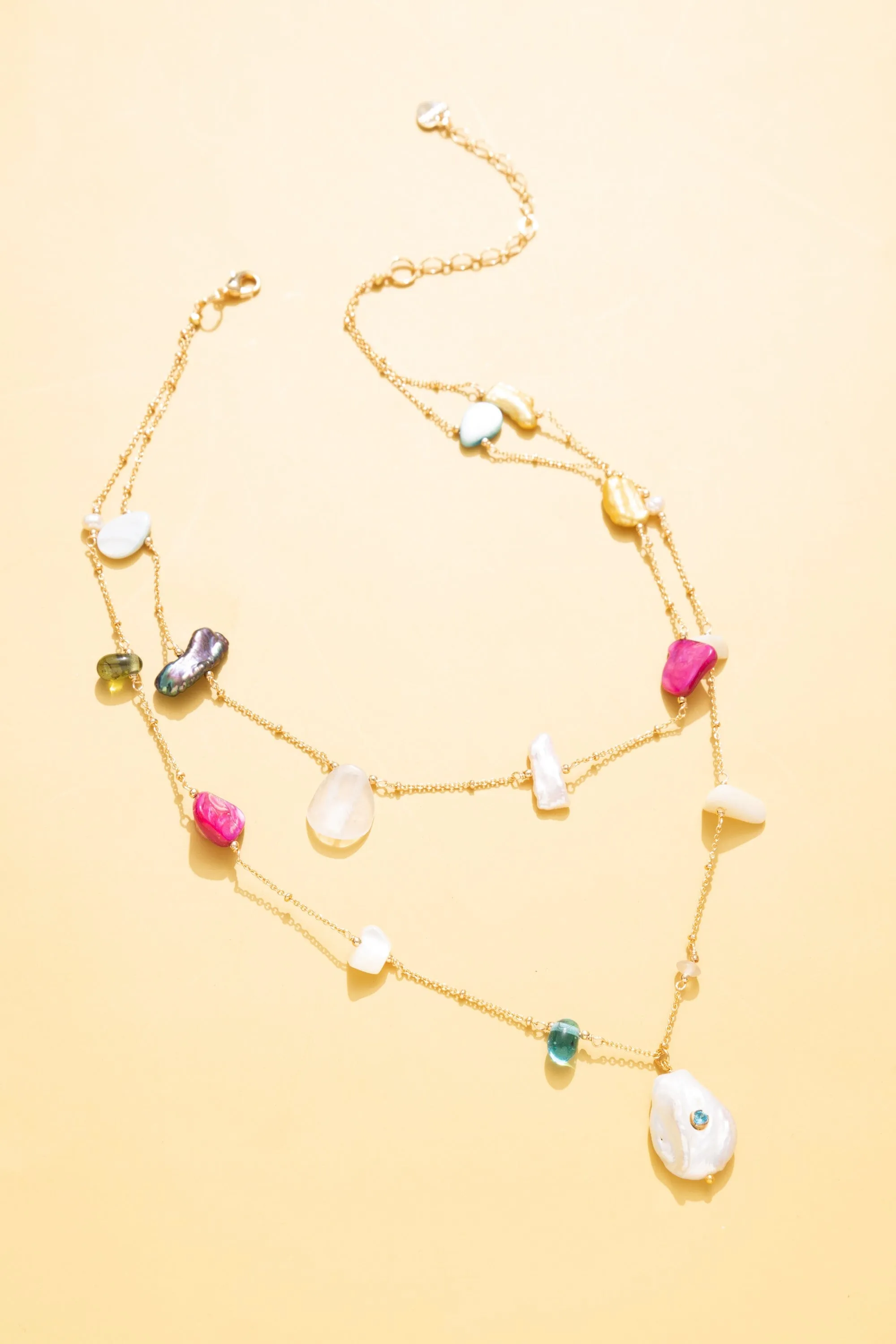 Double Layer Gemstone Necklace