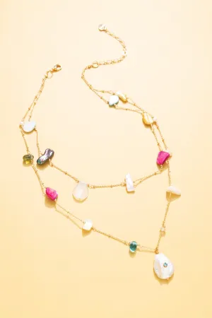 Double Layer Gemstone Necklace