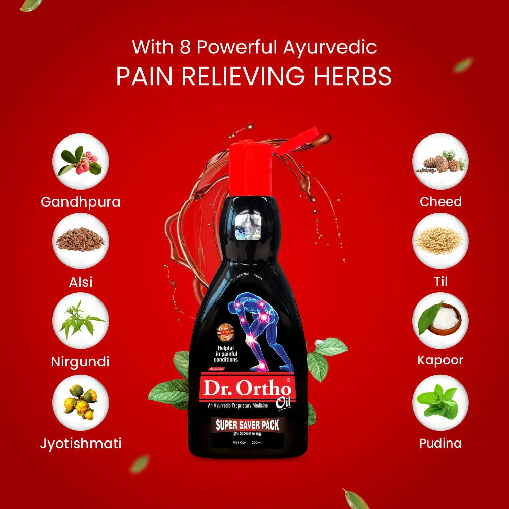 Dr. Ortho Ayurvedic Pain Relief Oil  - Super Saver Pack (200ml)