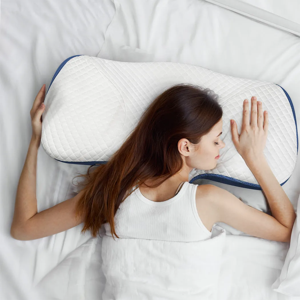 Dreamz Memory Foam Pillow Pillowcase Supprt Blue Rebound