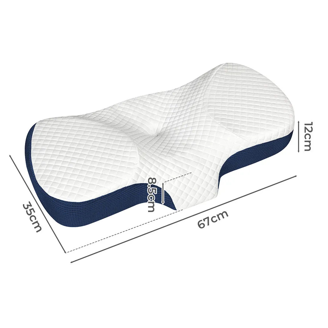 Dreamz Memory Foam Pillow Pillowcase Supprt Blue Rebound