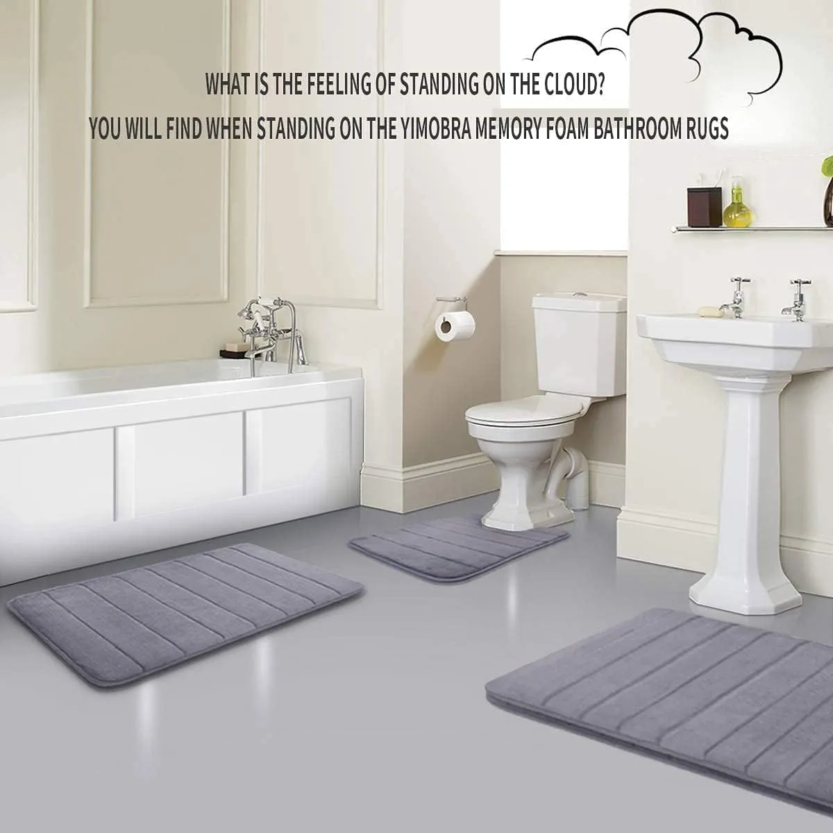 Drimat Memory Foam Bath Mat Grey