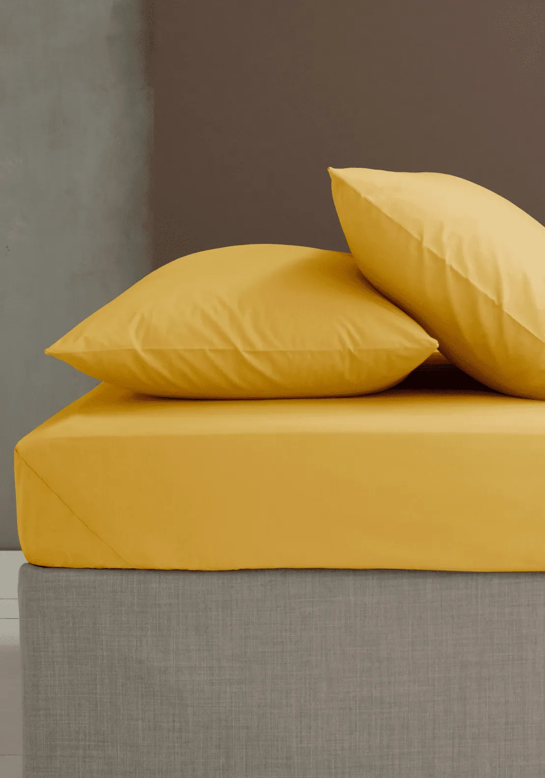 Easy Iron Percale Combed Fitted Sheet - Ochre