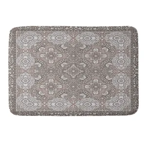 FARAH BORDER NEUTRAL MEMORY FOAM BATH MAT