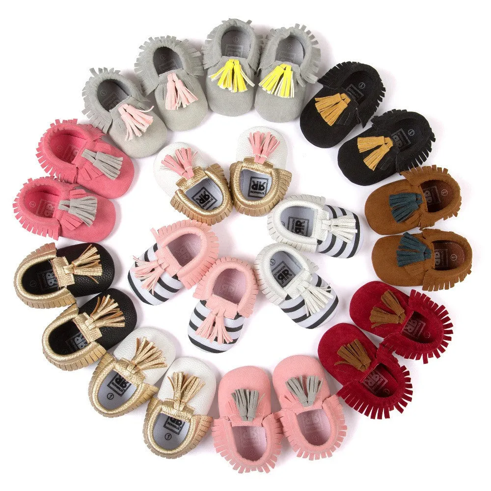 Fashion Suede PU Leather Infant Toddler born Baby Children First Walkers Crib Moccasins Soft Moccs Shoes Footwear