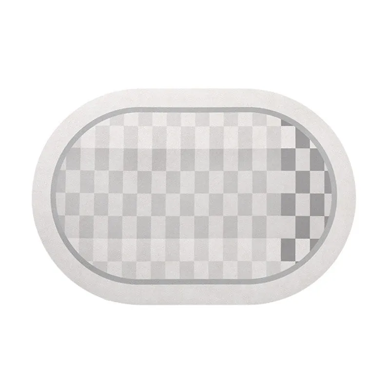 FaSoLa Diatomaceous Earth Non-Slip Bathroom Mat - Checkered Pattern, 40*60cm