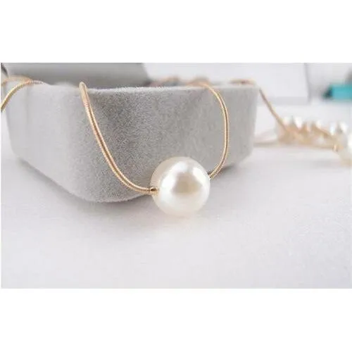 Faux Pearl Multi-layer Long Gold Necklace