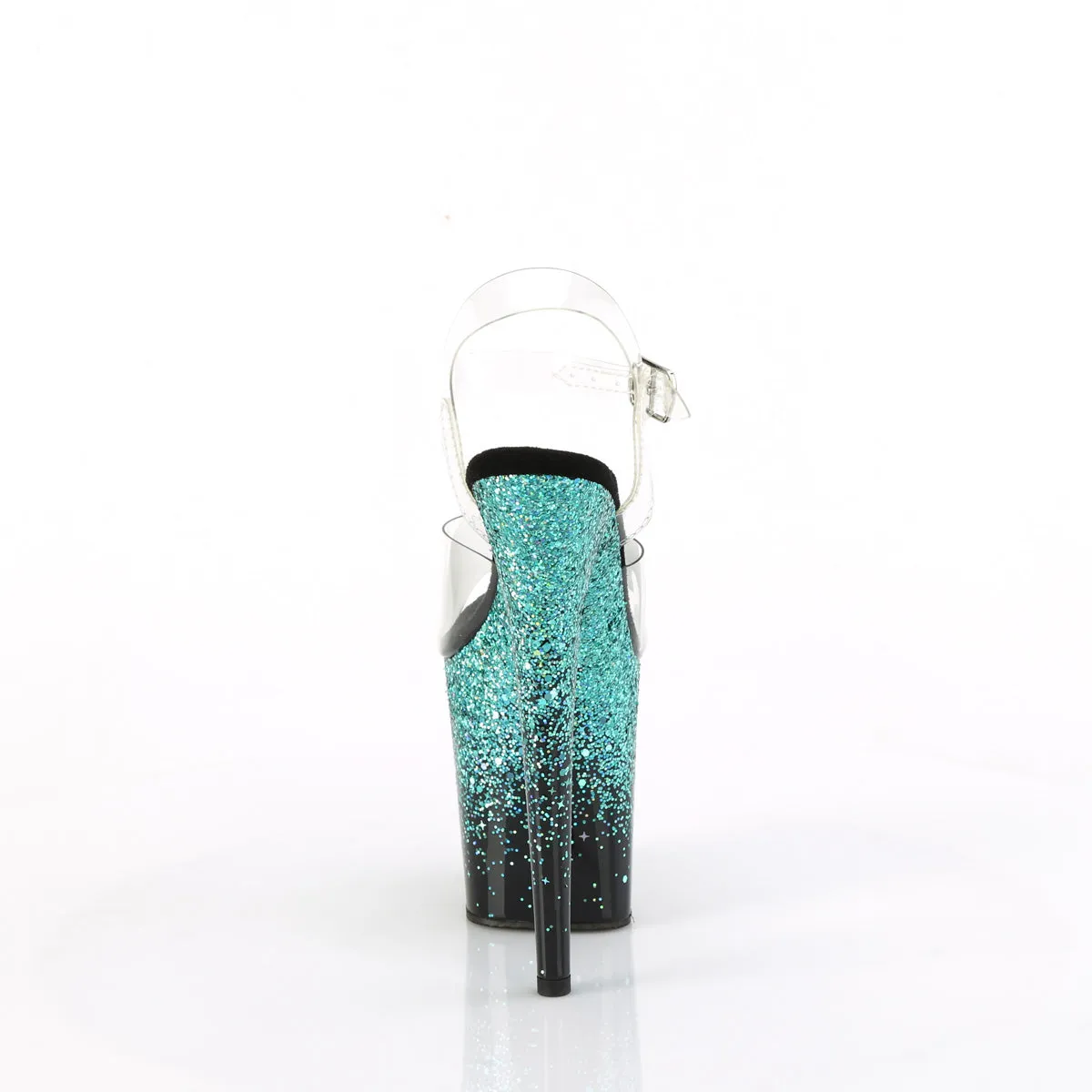 FLAMINGO-808SS  Clear/Black-Turquoise Multi Glitter