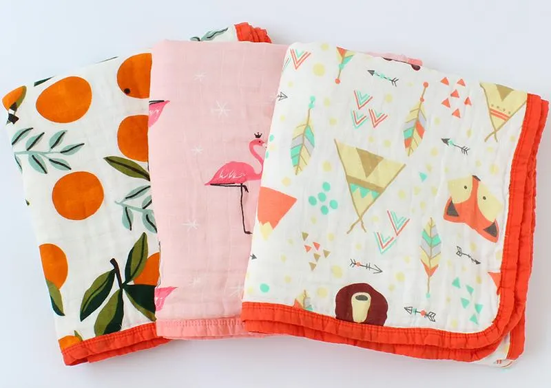 Four Layer Fox   Bear Cotton Blanket