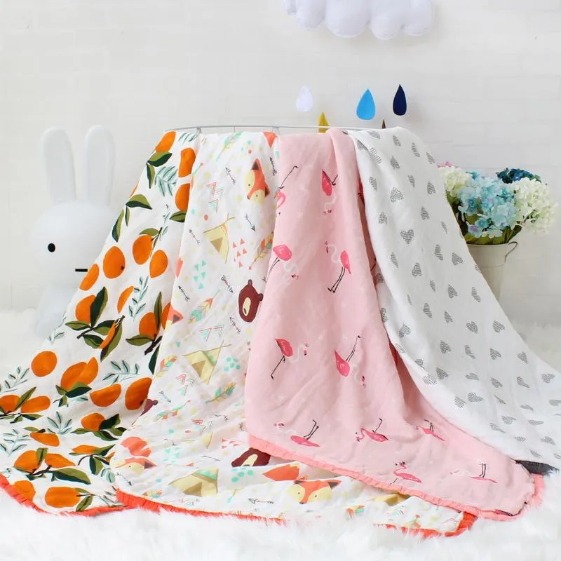 Four Layer Fox   Bear Cotton Blanket