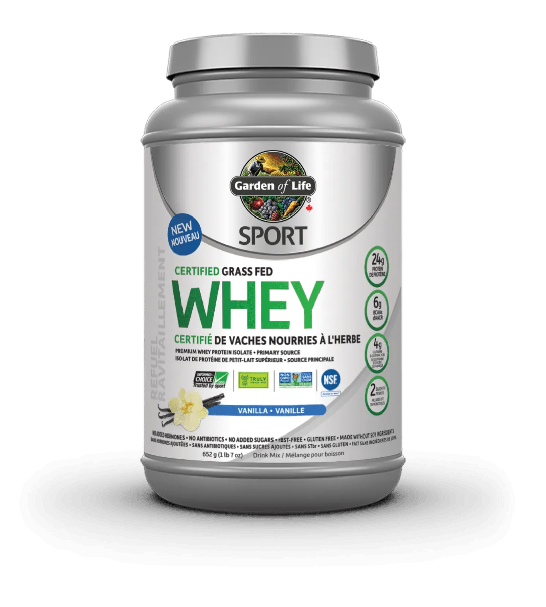 Garden of Life Sport Certified Grass Fed Whey - Vanilla (652 g)
