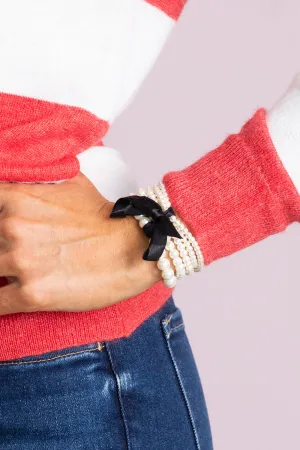 Glass Pearl Multi Layer Stretchable Bracelets