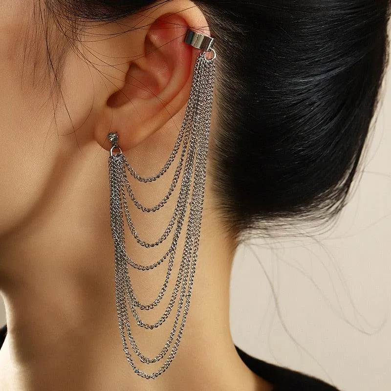Gothic Multi-Layer Chain Ear Cuff