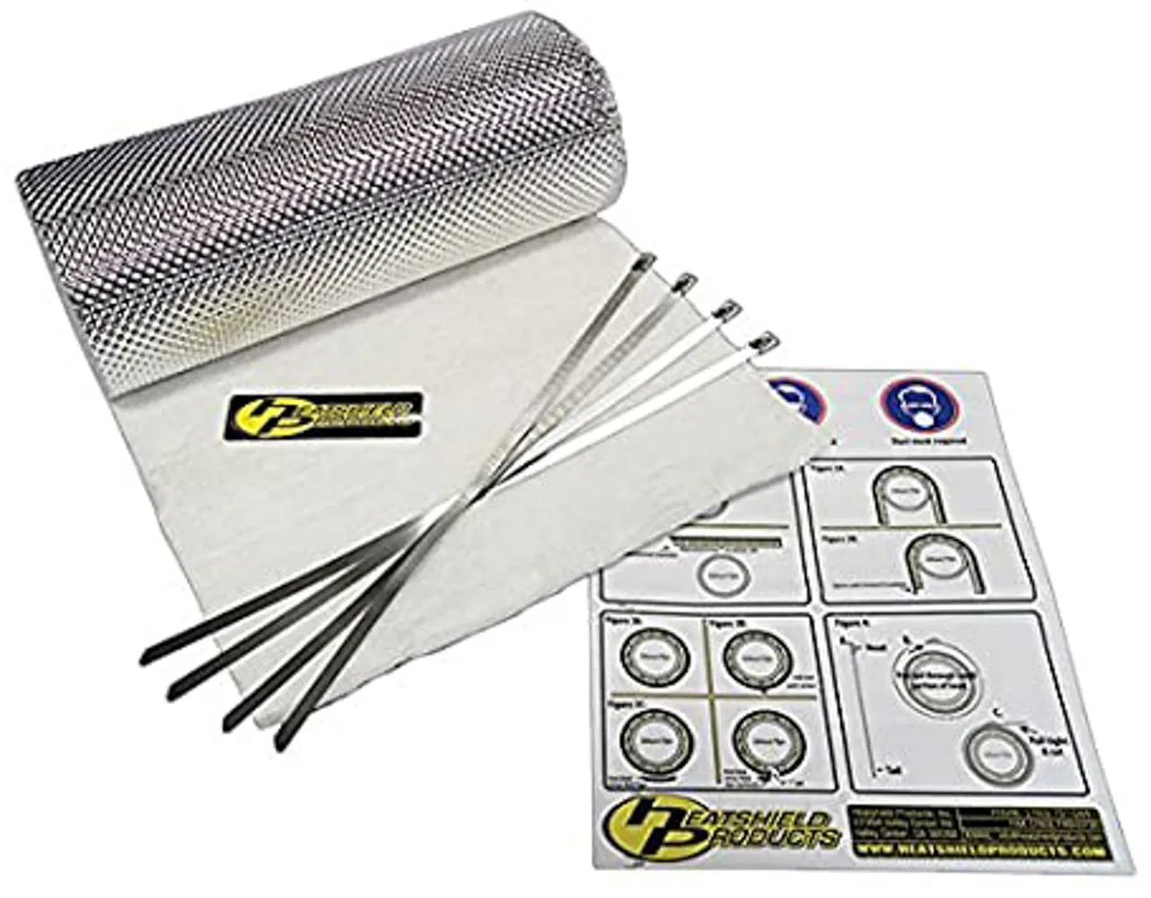 Heat Shield - HeatShield Armor - 1/2 in Thick x 12 in Wide x 5 ft Long - 1800 Degrees - Aluminized Multi-Layer Cloth - Each