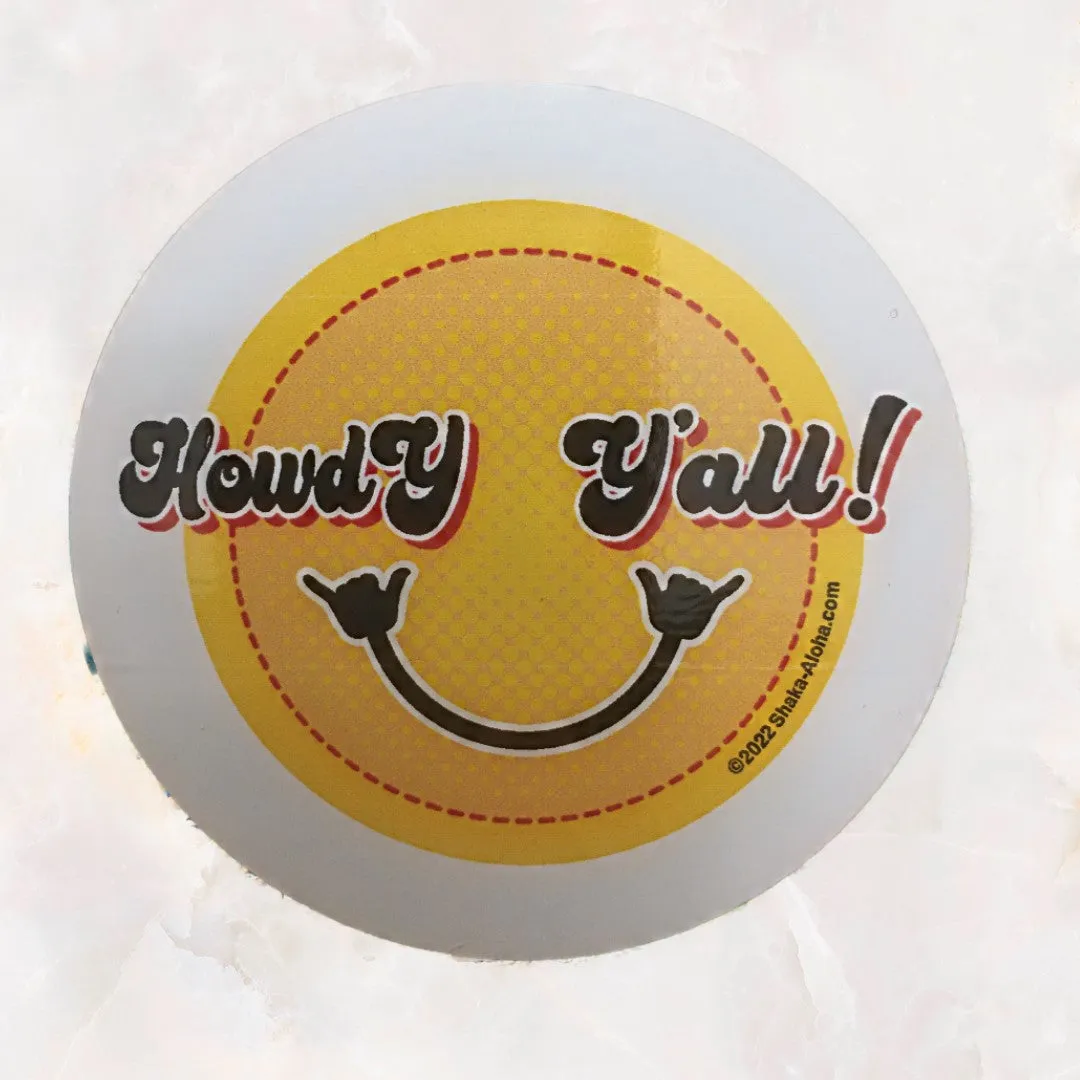 Howdy Y'all Smiley Sticker