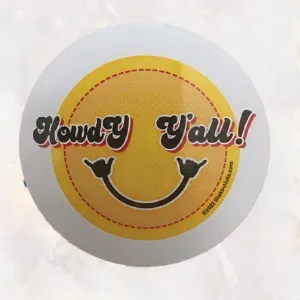Howdy Y'all Smiley Sticker