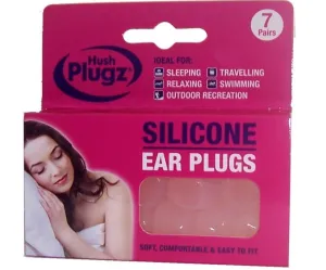 Hush 7 pair of Plugz silicone earplug Hush 7 Pairs Plugz Silicone Earplugs -Pack of 7