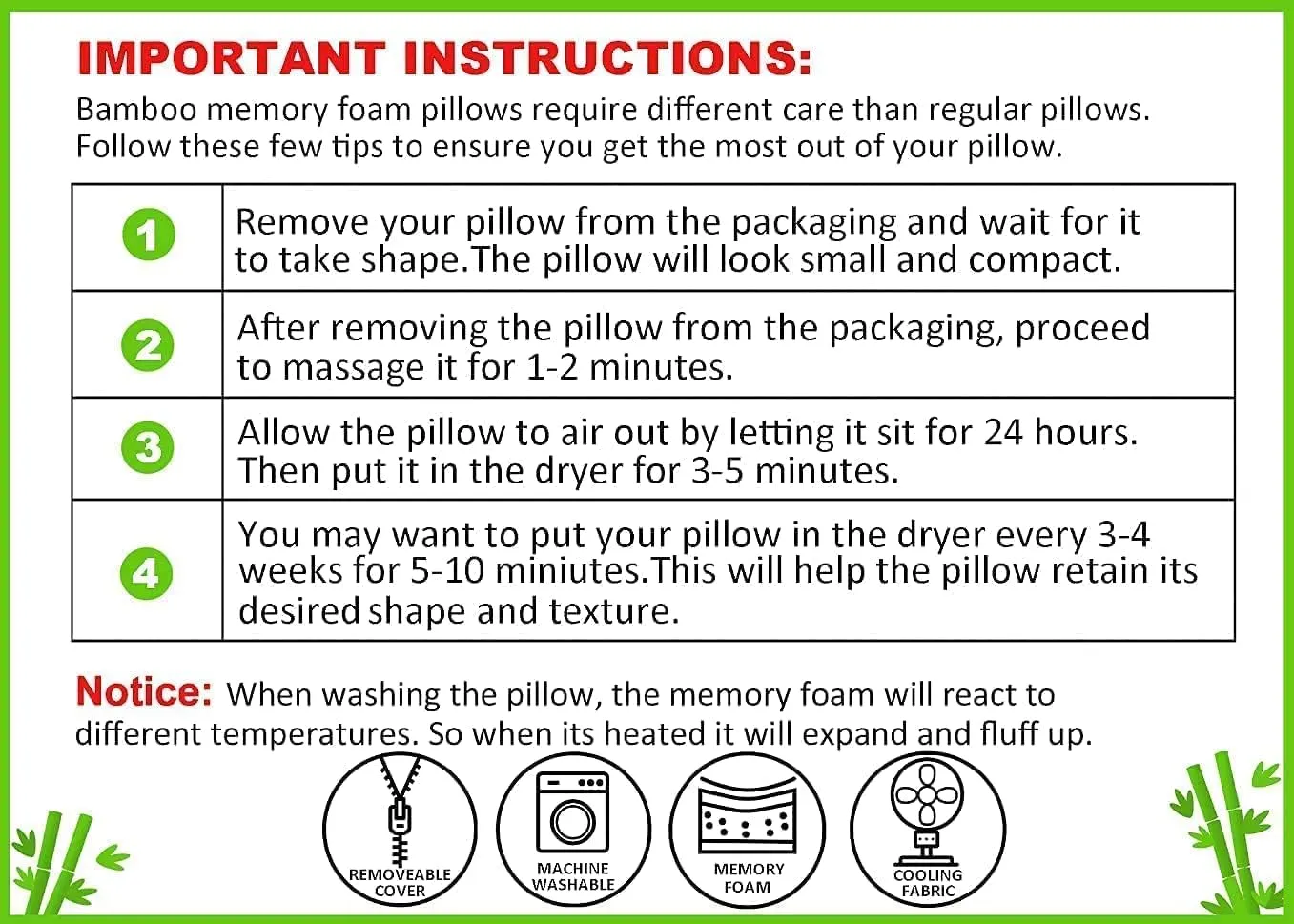Hypoallergenic Bamboo Memory Foam Pillows