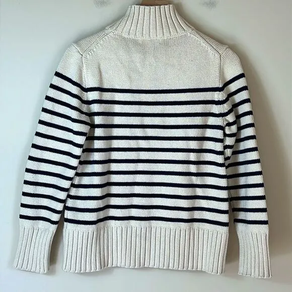 J. Crew Women's Cotton turtleneck sweater in stripe Size Small