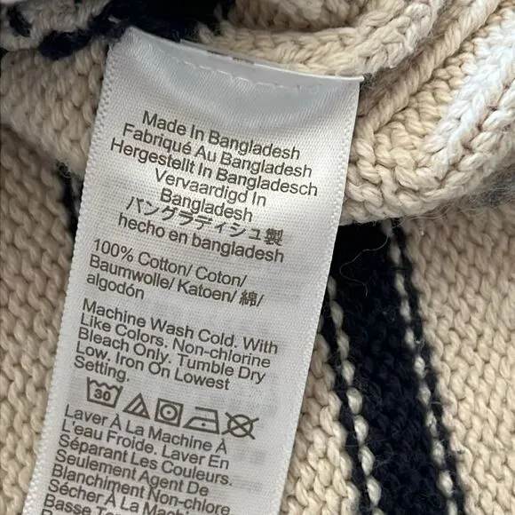 J. Crew Women's Cotton turtleneck sweater in stripe Size Small