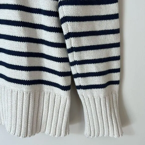 J. Crew Women's Cotton turtleneck sweater in stripe Size Small