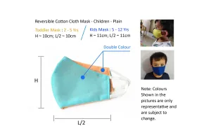 KARUNA-Children's Mask-Plain Color : Reversible Cotton Mask – 3 Layer Construction |  Pack of 3 to 12