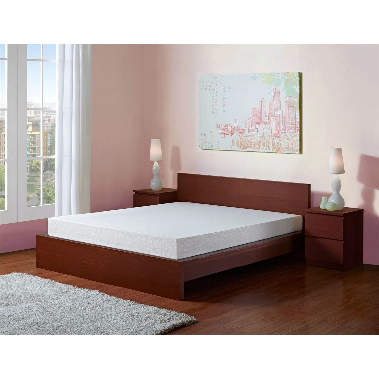 King size 6-inch Memory Foam Mattress with Soft Knit Fabric Cover