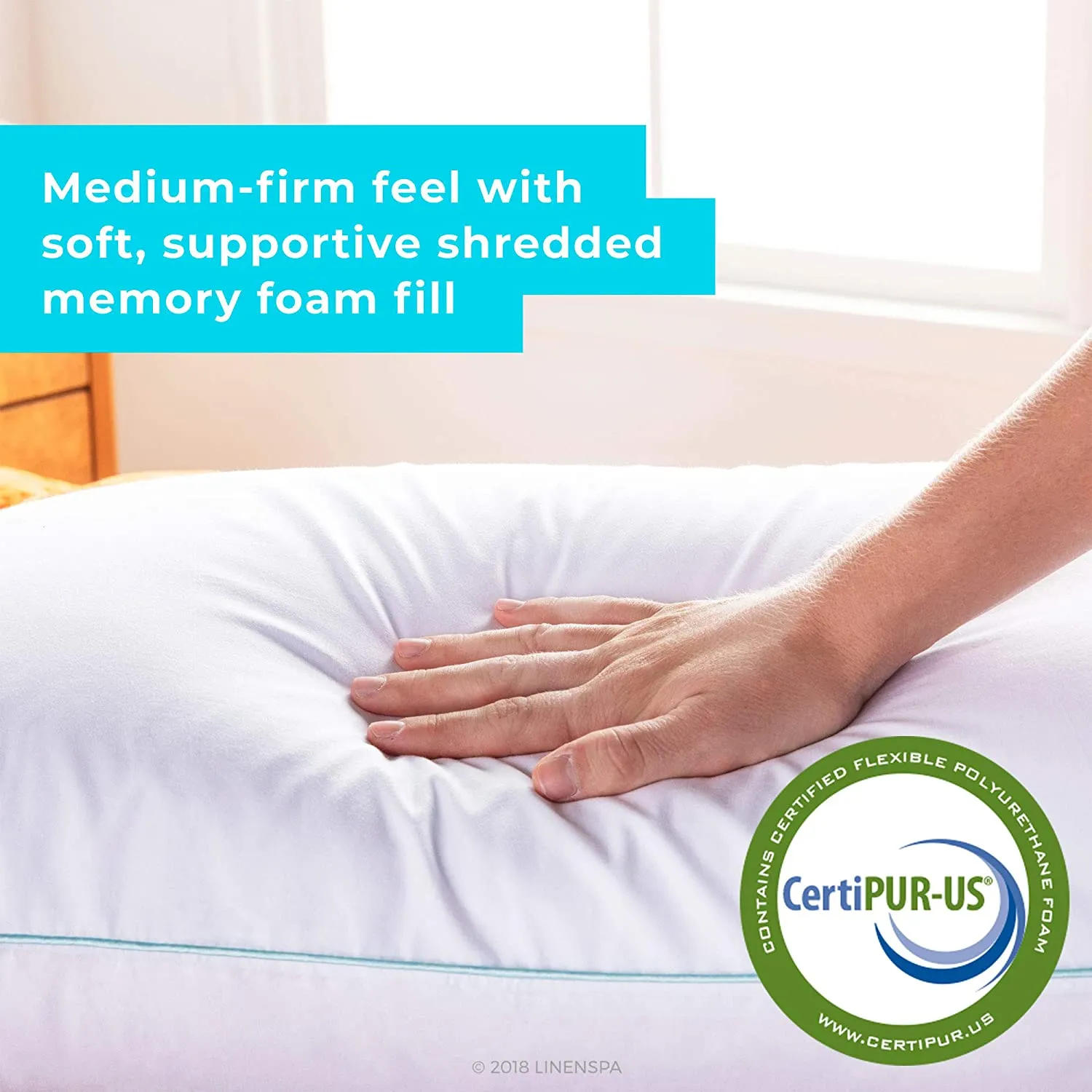 Linenspa Shredded Memory Foam Pillow with Gel Memory Foam - King, Auction is for 1, winner can buy 2nd one at winning bid! Retails $60 