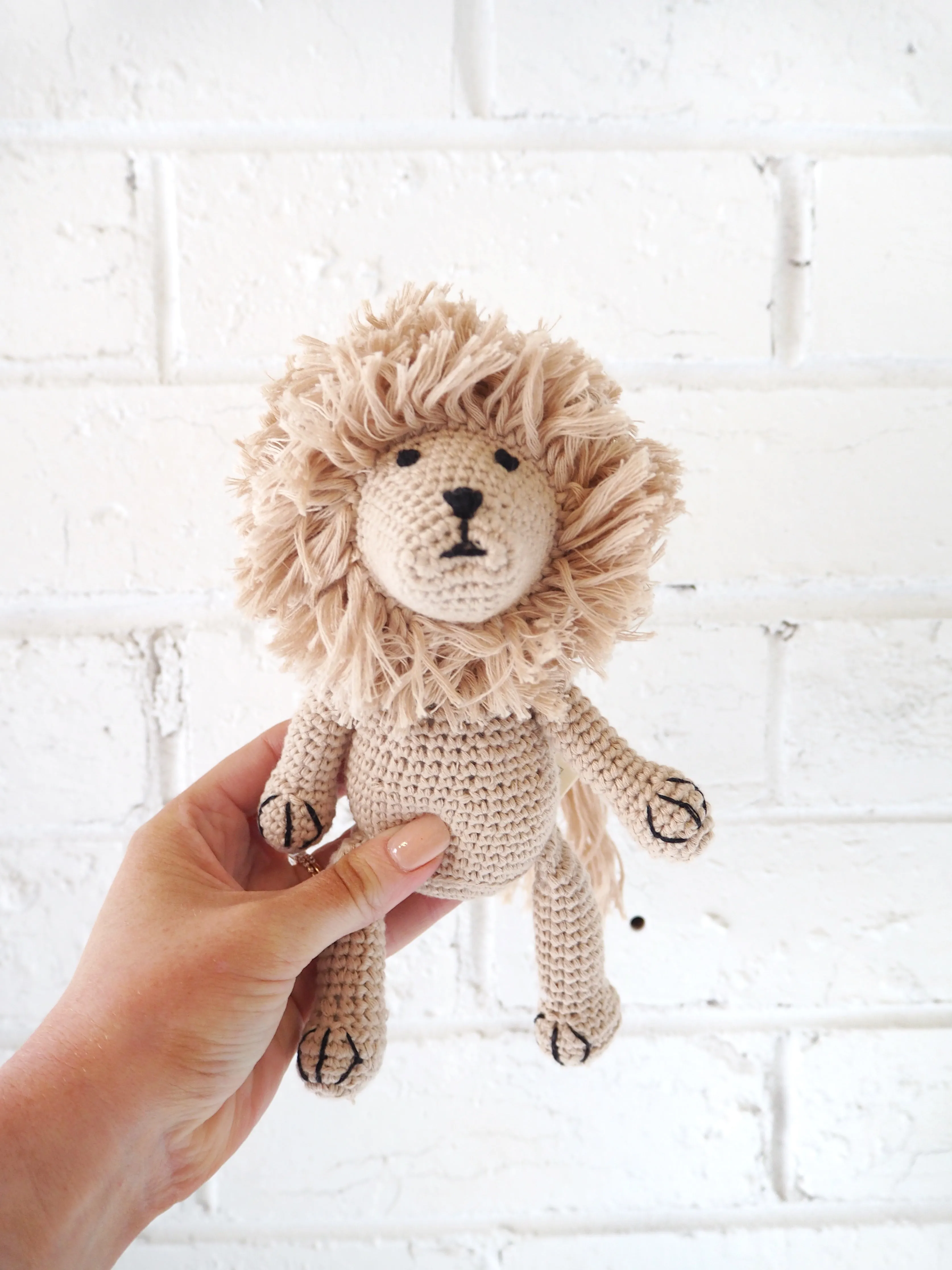 Lion Organic Crochet Squeaky Toy