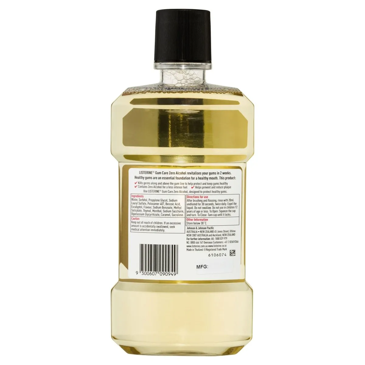 Listerine Gum Care Zero Alcohol Mouthwash 500mL