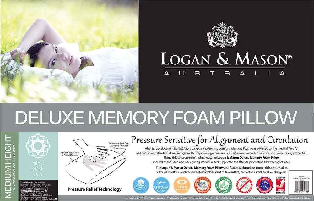 Logan & Mason DELUXE MEMORY FOAM PILLOW