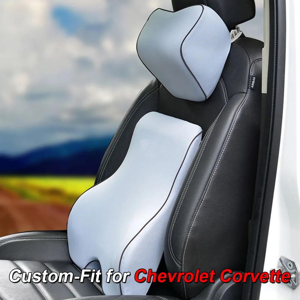 Lumbar Support Cushion for Car and Headrest Neck Pillow Kit, Custom-Fit For Car, Ergonomically Design for Car Seat, Car Accessories WACC254