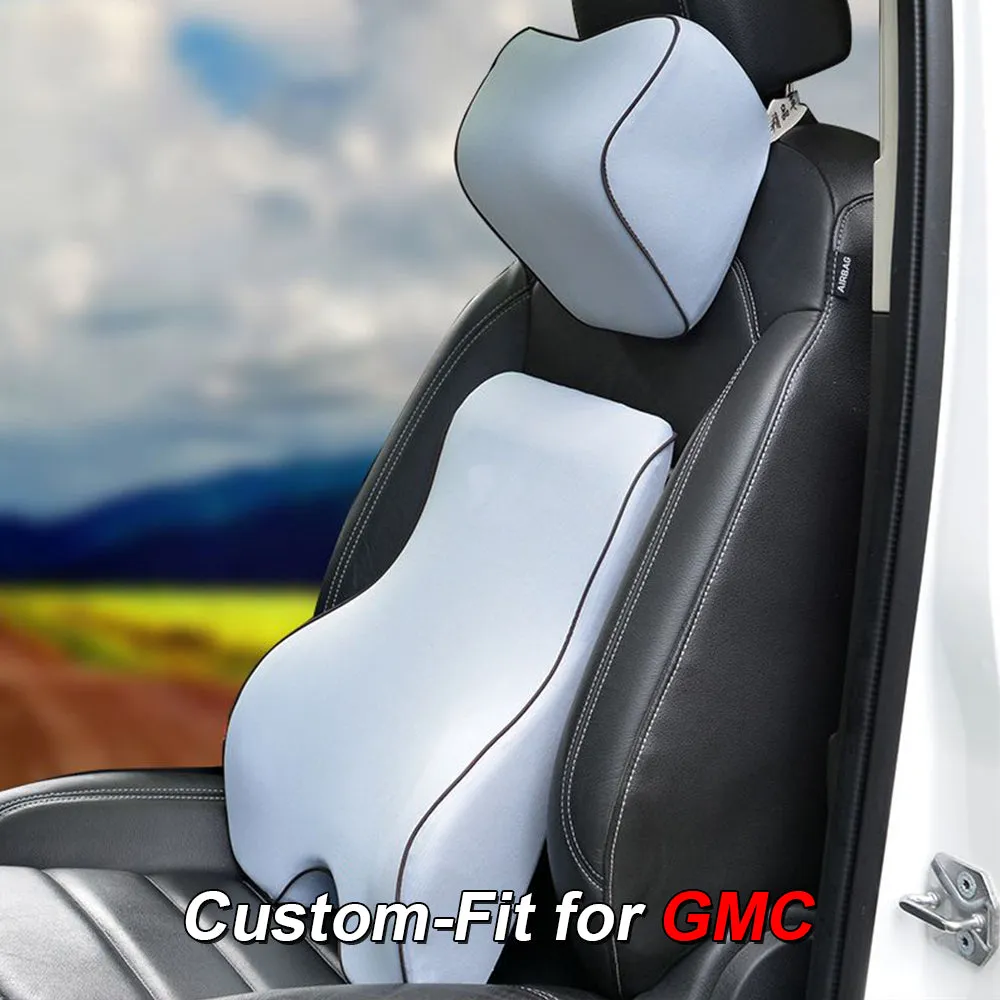 Lumbar Support Cushion for Car and Headrest Neck Pillow Kit, Custom-Fit For Car, Ergonomically Design for Car Seat, Car Accessories WAWQ254