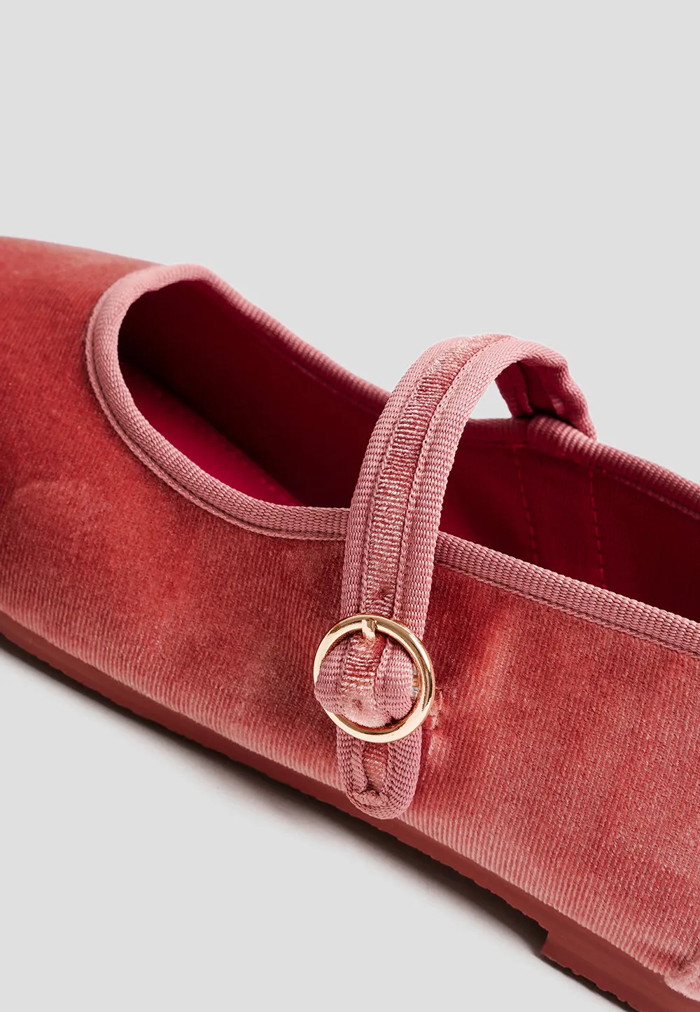 MARY JANE VELVET BLOSSOM PINK