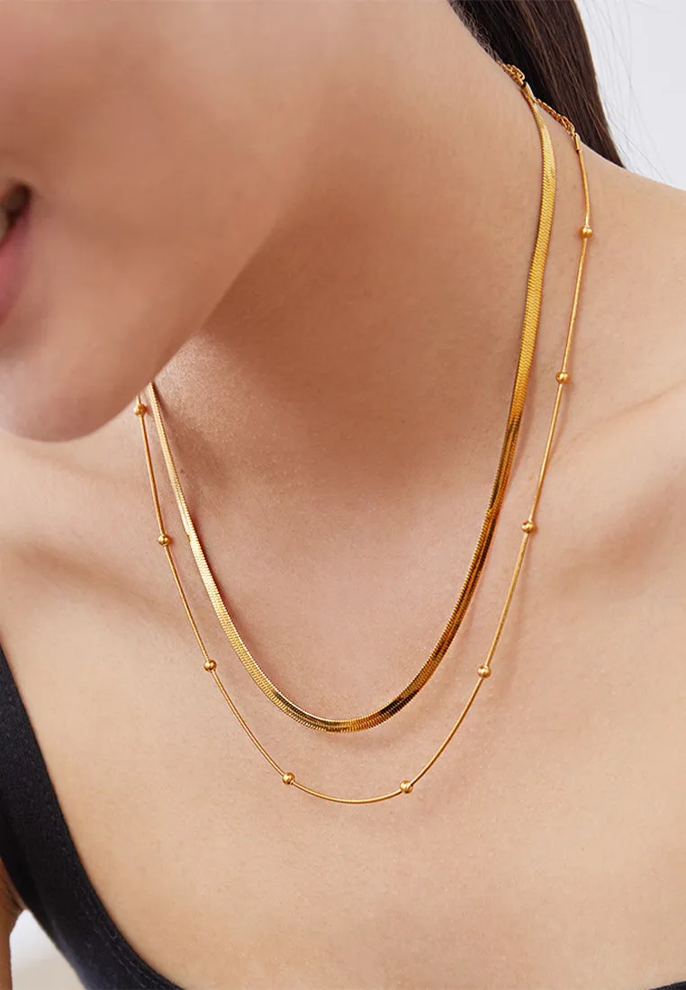 Medusa Herringbone Multi-Layer Necklace
