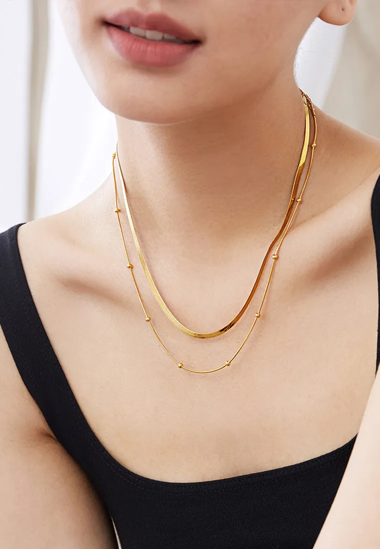 Medusa Herringbone Multi-Layer Necklace