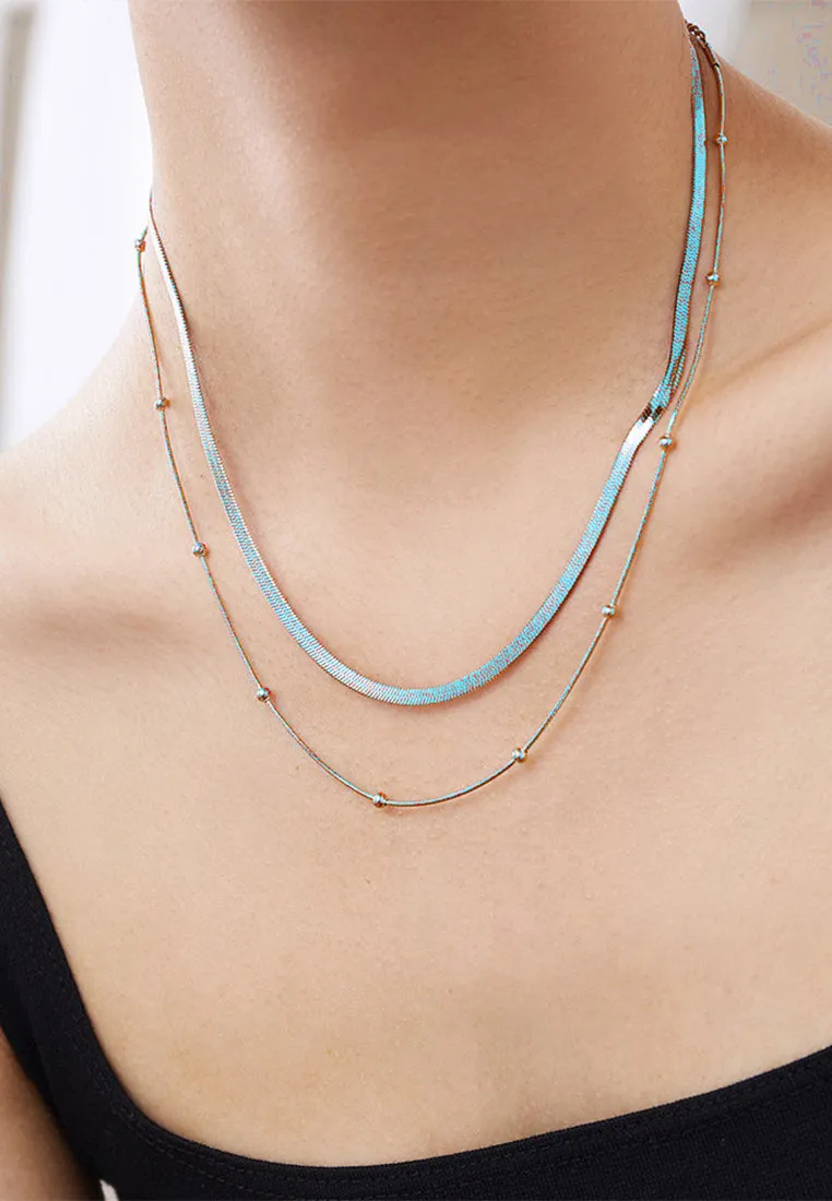 Medusa Herringbone Multi-Layer Necklace