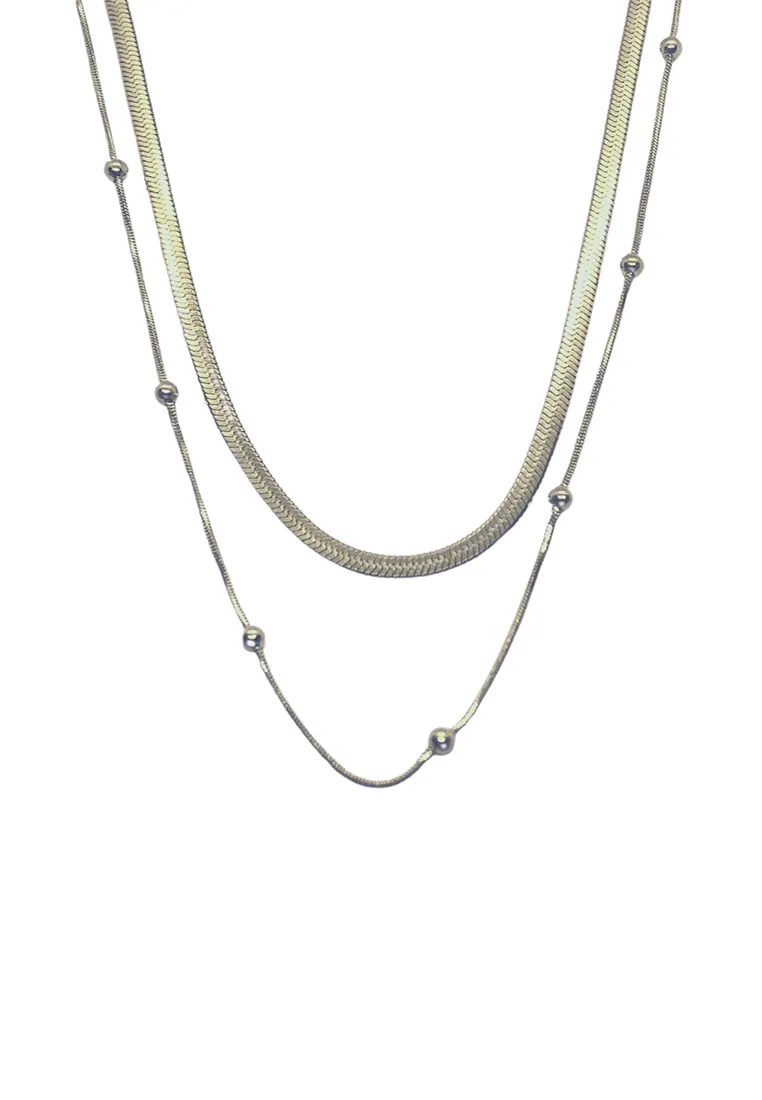 Medusa Herringbone Multi-Layer Necklace