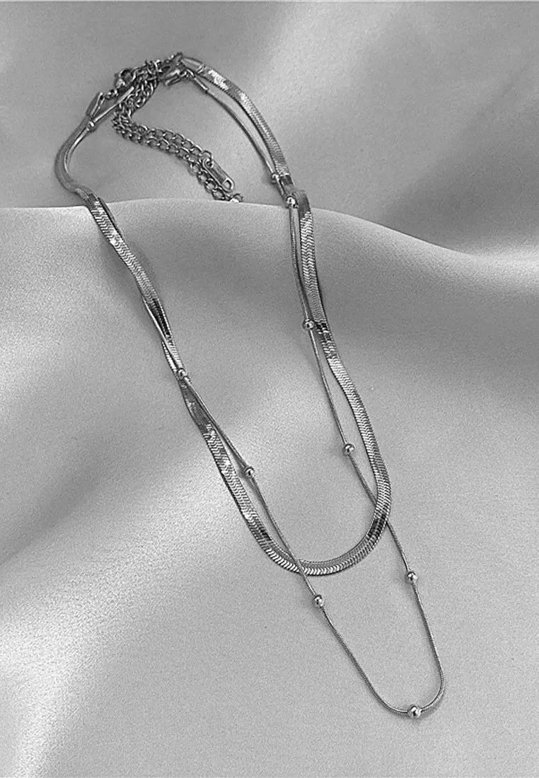 Medusa Herringbone Multi-Layer Necklace