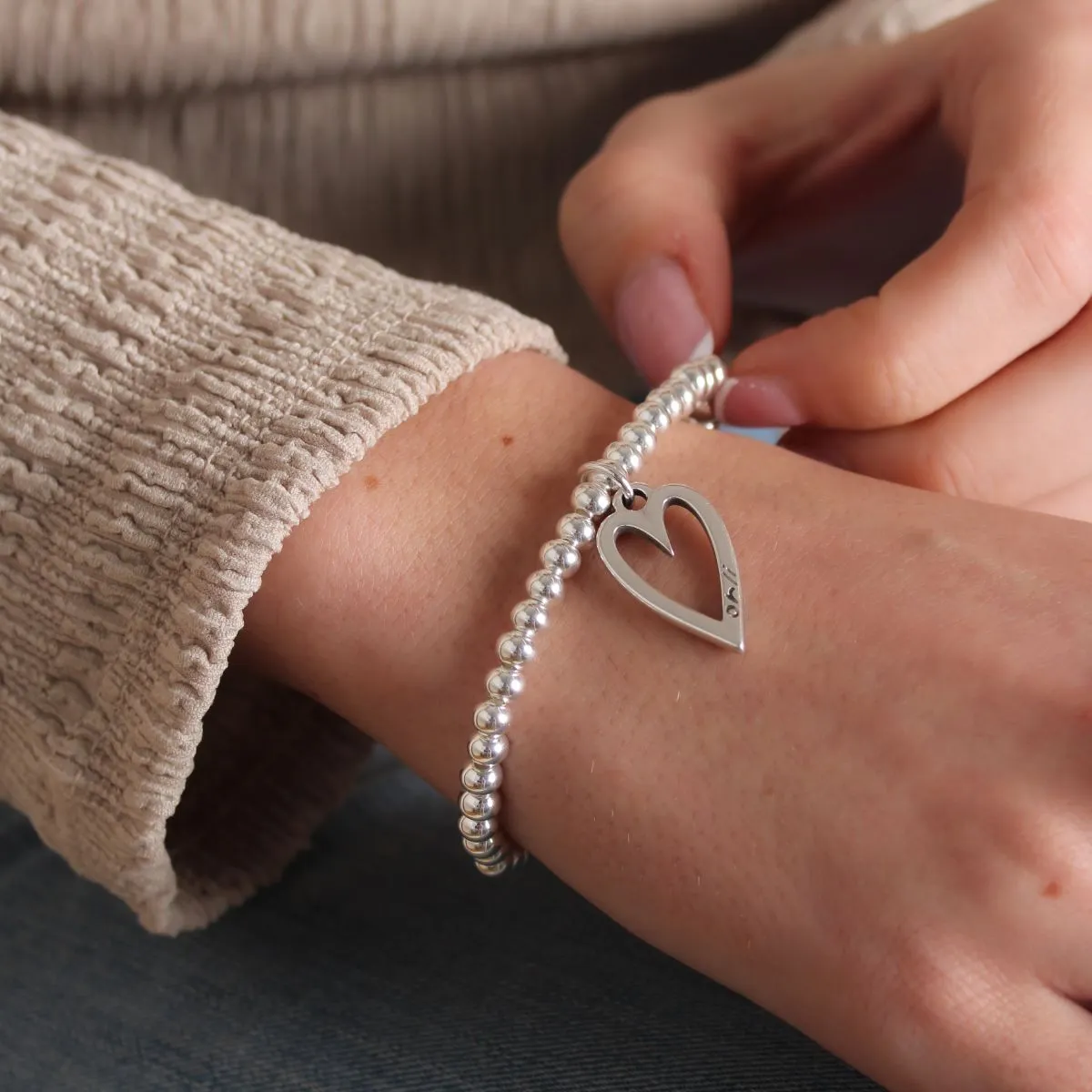 Mini Open Heart Beads Bracelet