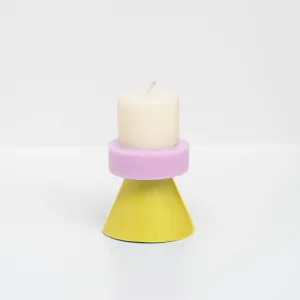 Mini Stack Candle | White / Lilac / Yellow