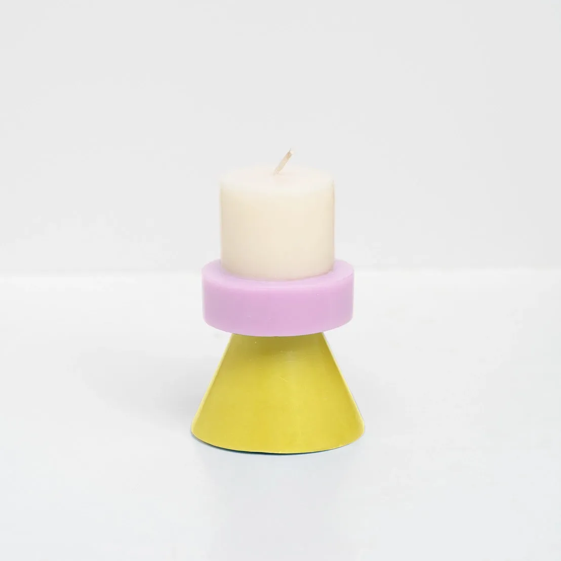 Mini Stack Candle | White / Lilac / Yellow