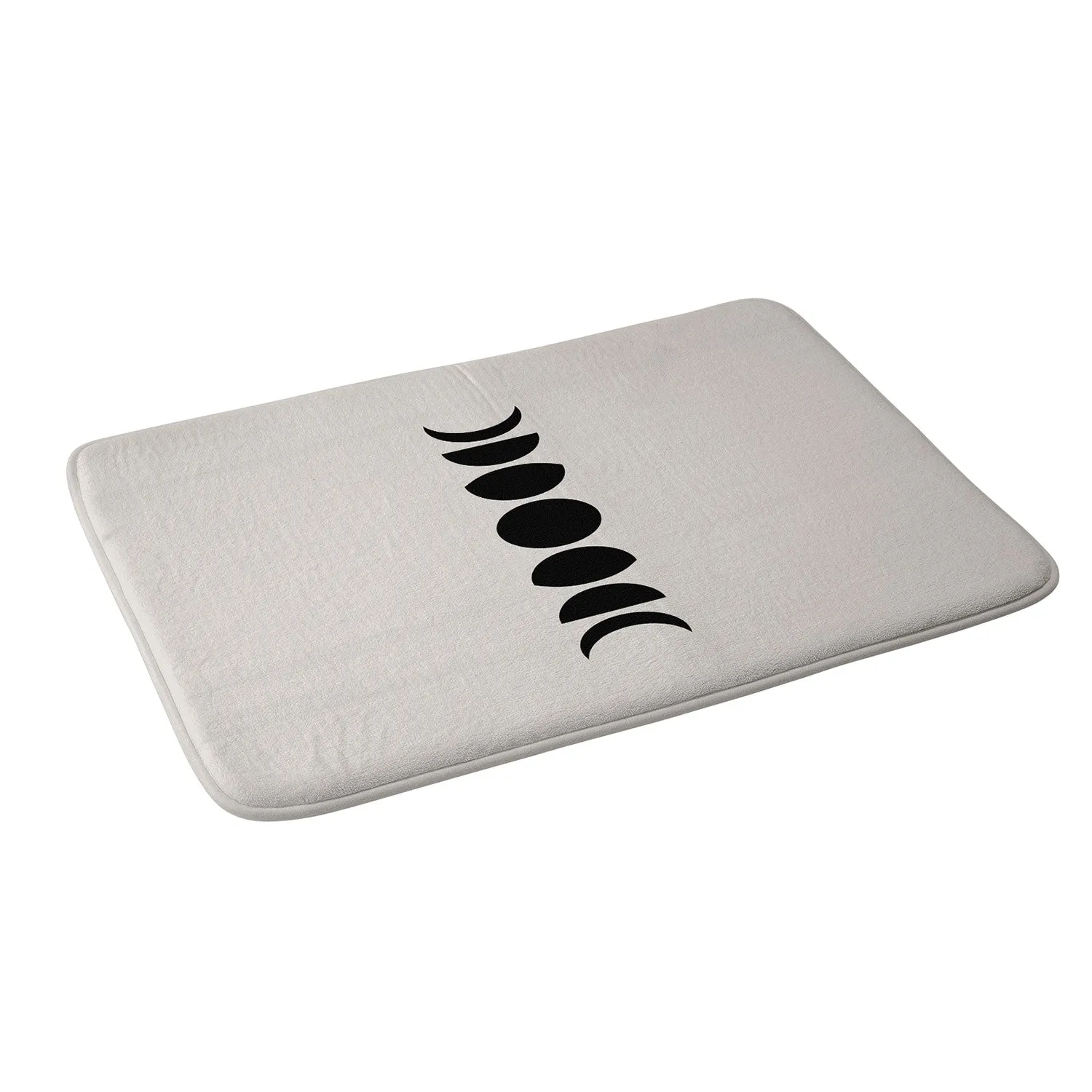 MINIMAL MOON PHASES WHITE MEMORY FOAM BATH MAT