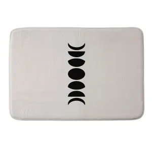 MINIMAL MOON PHASES WHITE MEMORY FOAM BATH MAT