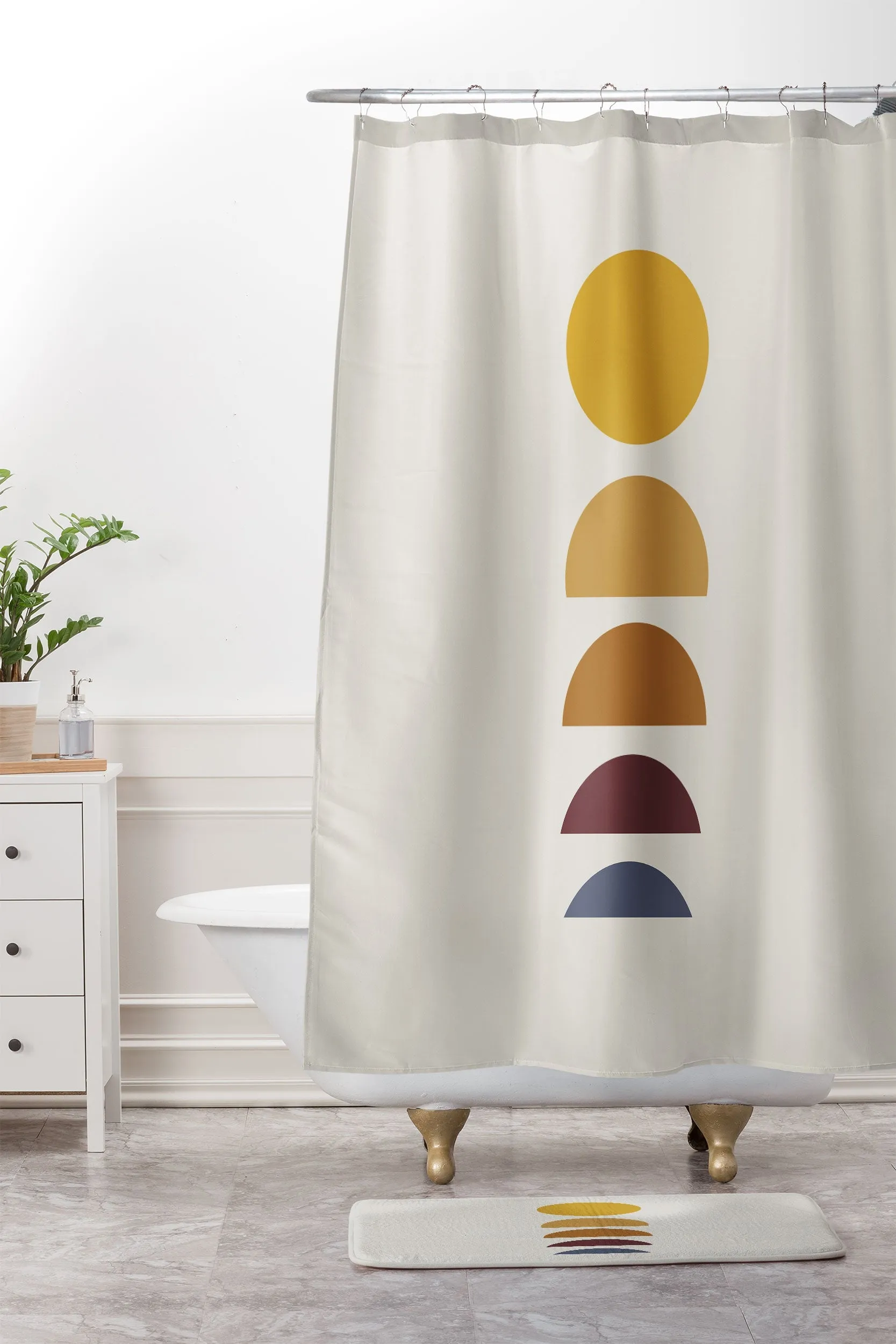 MINIMAL SUNRISE SUNSET I MEMORY FOAM BATH MAT