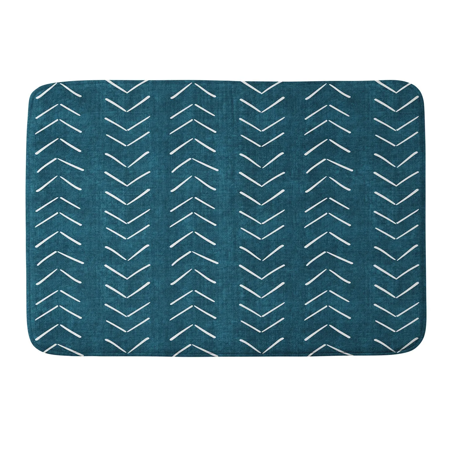 MUD CLOTH BIG ARROWS IN TEAL MEMORY FOAM BATH MAT