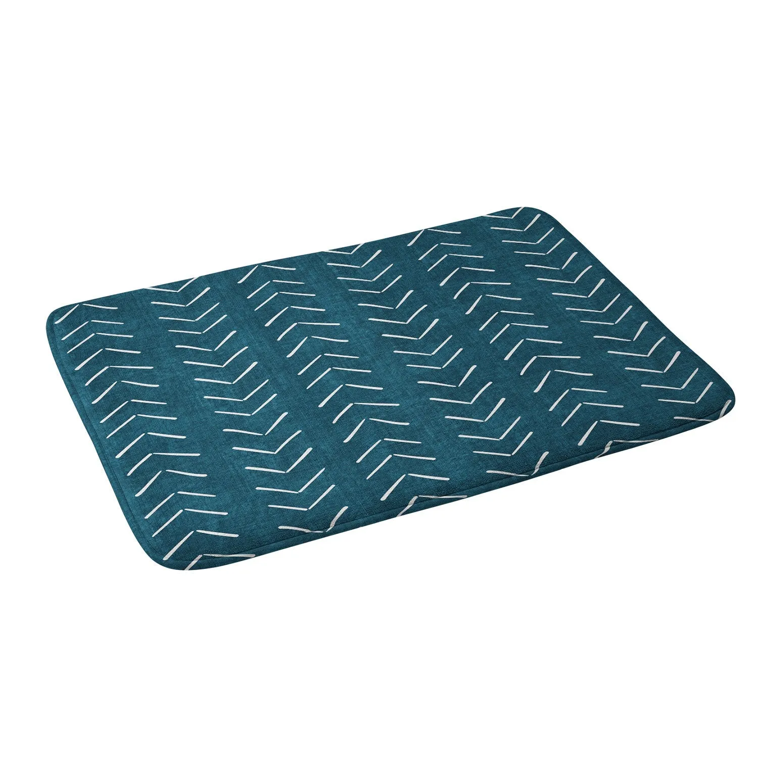MUD CLOTH BIG ARROWS IN TEAL MEMORY FOAM BATH MAT