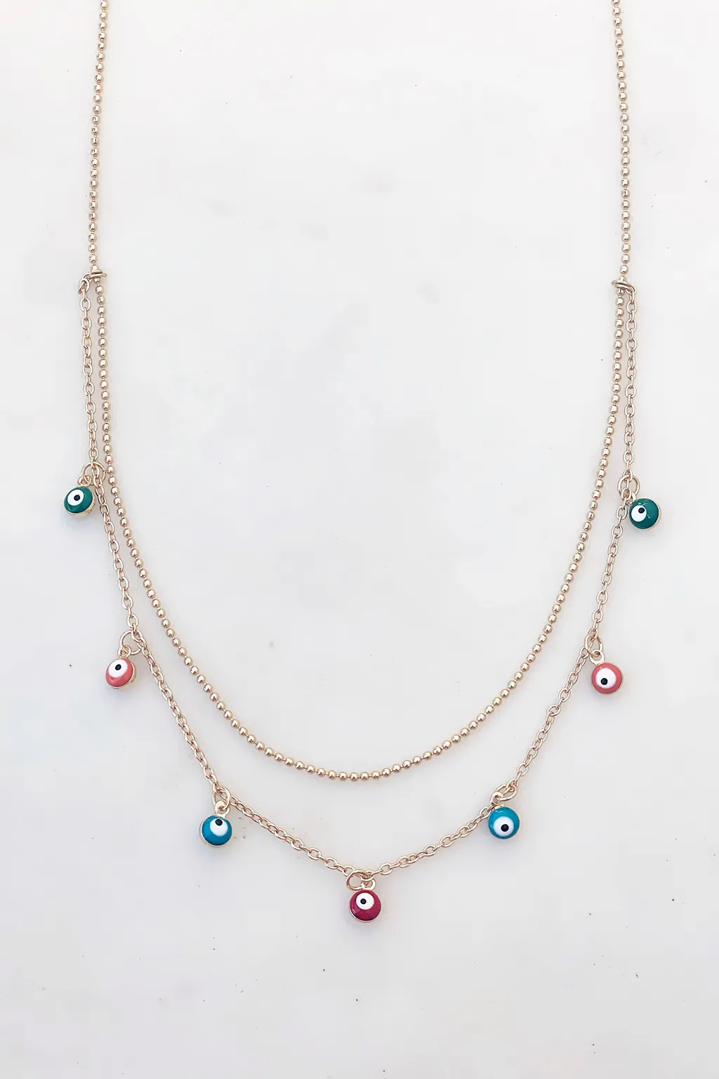 Multi Evil Eye Layer Necklace